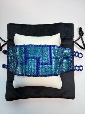 Native Blue and Teal Beaded Bracelet